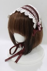 画像1: Innocent World / 小花レースヘッドドレス  ボルドー H-26-06-04-070-IW-AC-NS-ZH (1)