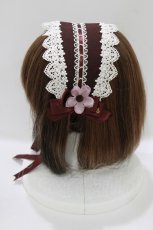 画像2: Innocent World / 小花レースヘッドドレス  ボルドー H-26-06-04-070-IW-AC-NS-ZH (2)