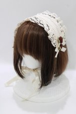画像1: Innocent World / 巻きバラヘッドドレス  アイボリー/ボルドー H-26-06-04-074-IW-AC-NS-ZH (1)