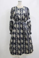 画像1: axes femme / ローズレユール柄ワンピース M ネイビー H-26-06-04-017-AX-OP-NS-ZH (1)