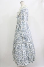 画像2: m petit by misako / トワルドジュイレース襟ワンピース S オフ/ブルー H-26-06-04-019-LO-OP-NS-ZH (2)