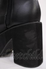 画像4: DearMyLove / ハートビジューレースアップショートブーツ 23.5cm ブラック H-26-06-05-043-EL-SH-NS-ZH (4)