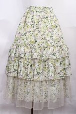 画像1: axes femme / フルールPTティアードスカート M 生成り H-26-06-05-006-AX-SK-NS-ZH (1)