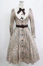 画像1: Innocent World / アールヌーボーの白百合ワンピース M ミルクティ×生成 H-26-06-05-1001-IW-OP-NS-ZH (1)
