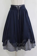 画像1: axes femme / ハーフジップ×フリルスカート M ネイビー H-26-06-05-1016-AX-SK-NS-ZH (1)