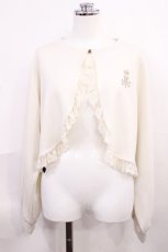 画像1: m petit by misako / MSKバラBフリルボレロ L オフ H-26-06-05-022-LO-TO-NS-ZH (1)