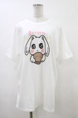 画像1: NieR Clothing / プリント半袖CUTSEW XL 白 H-26-06-06-038-PU-TO-KB-ZH (1)
