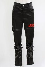 画像1: NieR Clothing / ベルト付きパンツ F 黒 H-26-06-06-1012-PU-PA-AK-ZH (1)