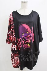画像1: NieR Clothing / プリント半袖CUTSEW  黒 H-26-06-06-1018-PU-TO-AK-ZH (1)