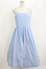 画像1: Jane Marple Dans Le Salon / Stripe strap dress M ブルー H-26-06-07-1003-JM-OP-AK-ZH (1)