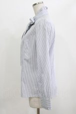 画像2: Jane Marple / Stripe frill blouse M ブルー H-26-06-07-1006-JM-BL-AK-ZH (2)