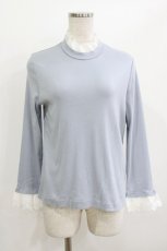 画像1: Jane Marple / High-gauge fraise pleats lace collar pullover M ブルーグレー H-26-06-07-1011-JM-TO-AK-ZH (1)