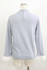画像2: Jane Marple / High-gauge fraise pleats lace collar pullover M ブルーグレー H-26-06-07-1011-JM-TO-AK-ZH (2)