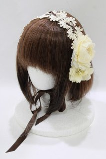 Innocent World 別珍　ヘッドドレス Innocent World / ラナンキュラスの乙女ヘッドドレス ショコラ H-26-06