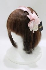 画像1: Innocent World / フリルサテンローズカチューシャ  ピンク H-26-06-07-074-IW-AC-NS-ZH (1)
