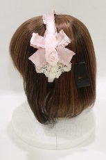 画像2: Innocent World / フリルサテンローズカチューシャ  ピンク H-26-06-07-074-IW-AC-NS-ZH (2)