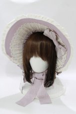 画像1: Innocent World / クラシカルリボンボンネット  ラベンダー H-26-06-07-080-IW-AC-NS-ZH (1)