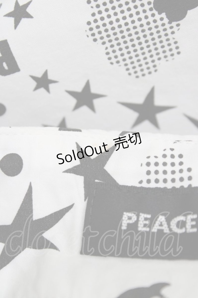 画像3: PEACE NOW / タイ付プリントブラウス  白×黒 H-26-06-08-1038-PU-BL-KB-ZH (3)