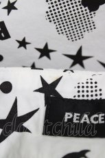画像3: PEACE NOW / タイ付プリントブラウス  白×黒 H-26-06-08-1038-PU-BL-KB-ZH (3)