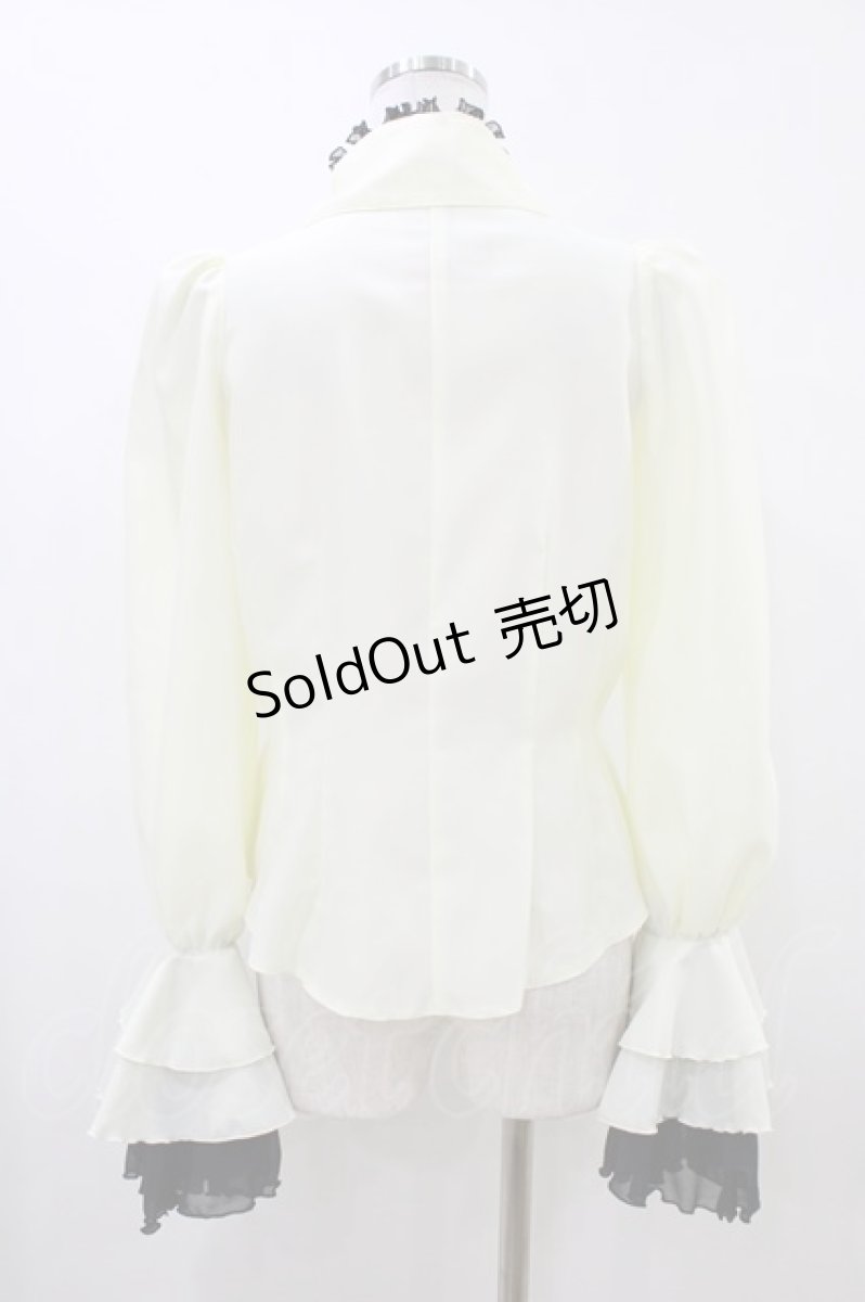 画像2: MARBLE / アンティーク貴族風タイ付きビショップドスリーブブラウス  アイボリー H-26-06-08-1042-GO-BL-AK-ZH (2)