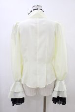 画像2: MARBLE / アンティーク貴族風タイ付きビショップドスリーブブラウス  アイボリー H-26-06-08-1042-GO-BL-AK-ZH (2)
