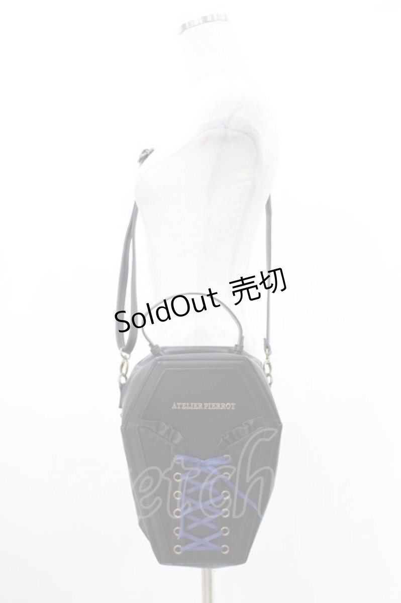 画像1: ATELIER PIERROT / “Nocturnal Grave”Vampire's Coffin Bag  ネイビー H-26-06-08-1062-EL-BG-KB-ZH (1)