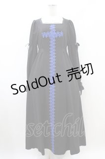 Moi-meme-Moitie / Lilyレースロングワンピース 黒×青 H-26-06-08-1010