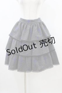 Moi-meme-Moitie / グレンチェック十字架3段ティアードスカート グレー