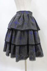 画像3: Moi-meme-Moitie / グレンチェック十字架3段ティアードスカート  グレー×青 H-26-06-08-1012-MO-SK-KB-ZH (3)