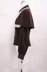画像2: Innocent World / つる薔薇レースケープ付きショートコート M ショコラ H-26-06-08-019-IW-CO-NS-ZH (2)