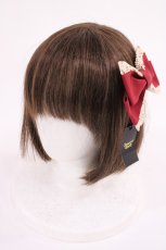 画像1: Innocent World / レース付きリボンクリップ  レッド H-26-06-08-028-IW-AC-NS-ZH (1)