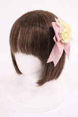画像1: Innocent World / 3つのバラのリボンクリップ  ピンク H-26-06-08-030-IW-AC-NS-ZH (1)