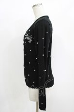 画像2: axes femme / ペガサスｘドット刺繍カーデ M ブラック H-26-06-09-1034-AX-BL-NS-ZH (2)