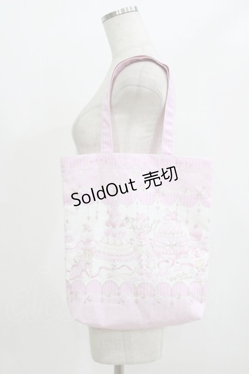 画像1: BABY,THE STARS SHINE BRIGHT / くみゃちゃんは小さな小さなお菓子職人柄 トートBag  ピンク H-26-06-09-1036-BA-BG-NS-ZH (1)