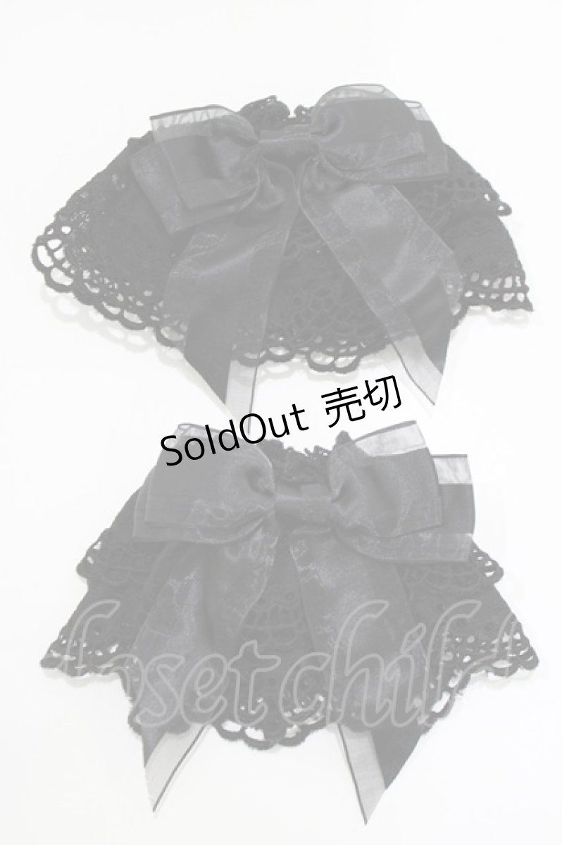 画像1: BABY,THE STARS SHINE BRIGHT / BABYレースの天使のお袖とめ  ブラック H-26-06-09-1042-BA-ZA-NS-ZH (1)