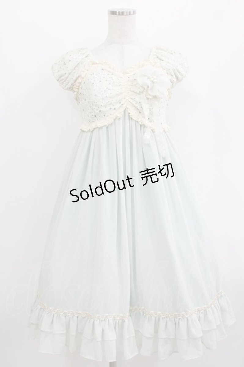 画像1: Victorian maiden / レースシフォンドールドレス Free ミント/アイボリー H-26-06-09-1006-CL-OP-NS-ZH (1)