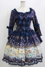 画像1: BABY,THE STARS SHINE BRIGHT / Clockwork tea party柄コルセットワンピース Free ブルーマロウティー H-26-06-09-1003-BA-OP-NS-ZH (1)