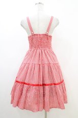 画像2: Shirley Temple / ギンガムノースリーブワンピース 160 レッド H-26-06-10-034-ET-OP-AK-ZH (2)