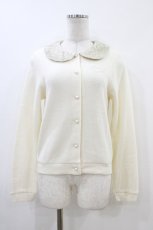 画像1: Shirley Temple / ラメカラーロゴ刺繍カーディガン 160 アイボリー H-26-06-10-044-ET-TO-AK-ZH (1)