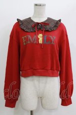 画像1: Emily Temple cute / Alphabet Bears衿付きスウェット M レッド H-26-06-10-1010-ET-TO-AK-ZH (1)