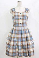 画像1: MILK / TARTAN ジャンパースカート  ブルー H-26-06-10-1002-ML-OP-AK-ZH (1)