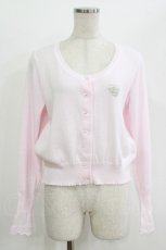 画像1: Emily Temple cute / ロゴ刺繍ニットカーディガン  ピンク H-26-06-10-1019-ET-TO-AK-ZH (1)