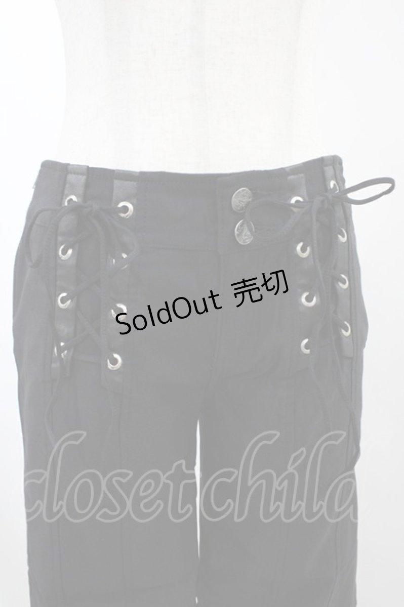 画像3: Ozz On / レースアップストレッチパンツ  黒 H-26-06-10-013-OO-PA-AK-ZH (3)