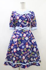 画像1: Emily Temple cute / RETRO GAMEワンピース S ブルー H-26-06-10-018-ET-OP-AK-ZH (1)
