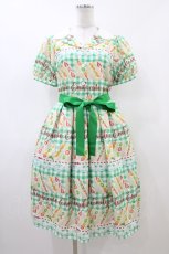 画像1: Emily Temple cute / Fruit Sandwichワンピース  グリーン H-26-06-10-019-ET-OP-AK-ZH (1)