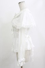 画像2: metamorphose / 木漏れ日のトロイメライ ケープ付き長袖ブラウス サイズ1 白 H-26-06-11-037-ME-BL-NS-ZH (2)