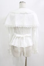 画像3: metamorphose / 木漏れ日のトロイメライ ケープ付き長袖ブラウス サイズ1 白 H-26-06-11-037-ME-BL-NS-ZH (3)