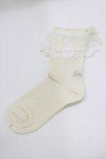 画像1: Emily Temple cute / ロゴレースソックス  オフ H-26-06-11-049-ET-ZA-NS-ZH (1)