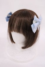 画像1: BABY,THE STARS SHINE BRIGHT / キラキラ星座とコンペイトウのお星様柄リボンコーム  サックス H-26-06-11-1036-BA-AC-NS-ZH (1)
