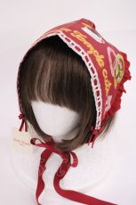 画像1: Emily Temple cute / Churrosリバーシブルバブーシュカ  レッド/レッドギンガム リバーシブル H-26-06-11-1041-ET-AC-NS-ZH (1)
